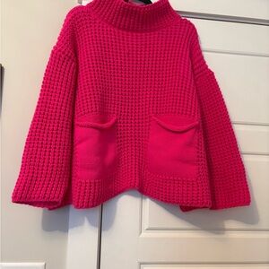 Vibrant Pink Turtleneck Sweater